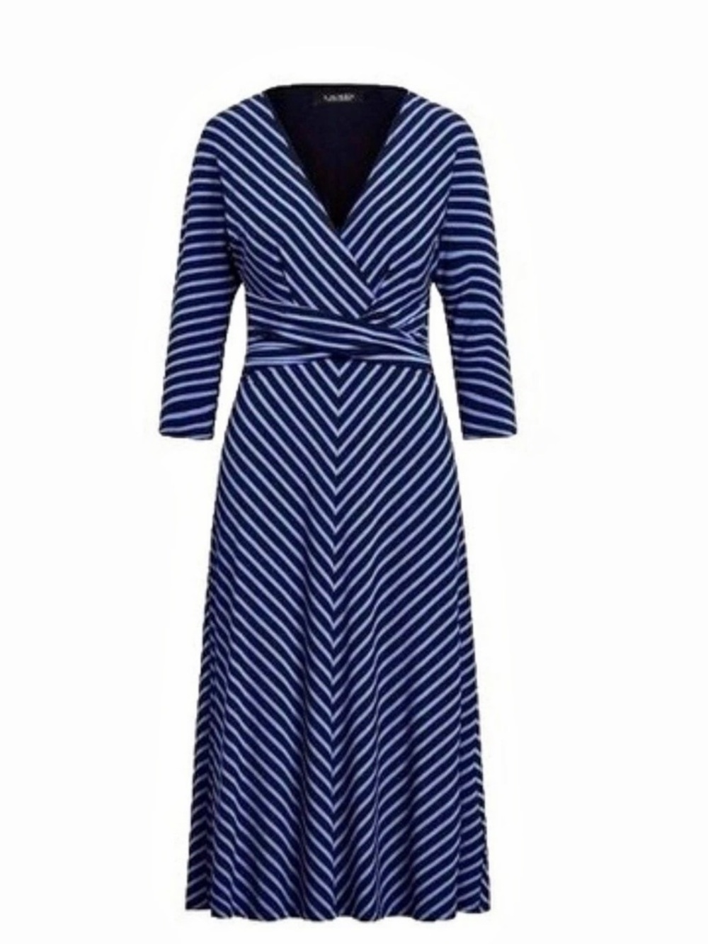 Ralph Lauren black label Striped Midi Dress in Blue & White Like New size 18W